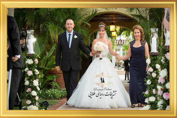 ورود عروس و داماد به باغ عروسی 